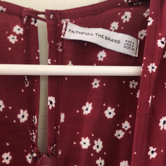 Faithfull the Brand Bonnie Maroon Floral Jumpsuit - Picture 3 of 5